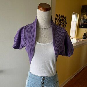 PURPLE Cropped Sweater Shrug Knit, Large Juniors